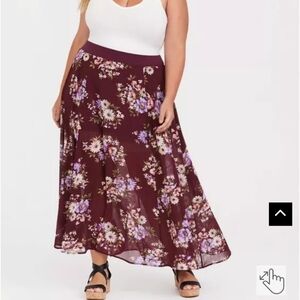 Torrid Maxi Chiffon High Waisted Skirt